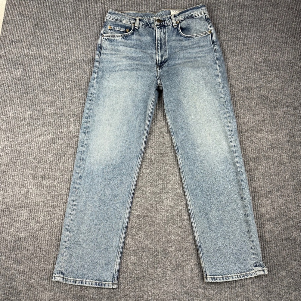 Rag & Bone Harlow Mid-Rise Ankle Straight Jeans Womens 31 Amity Light Wash Denim
